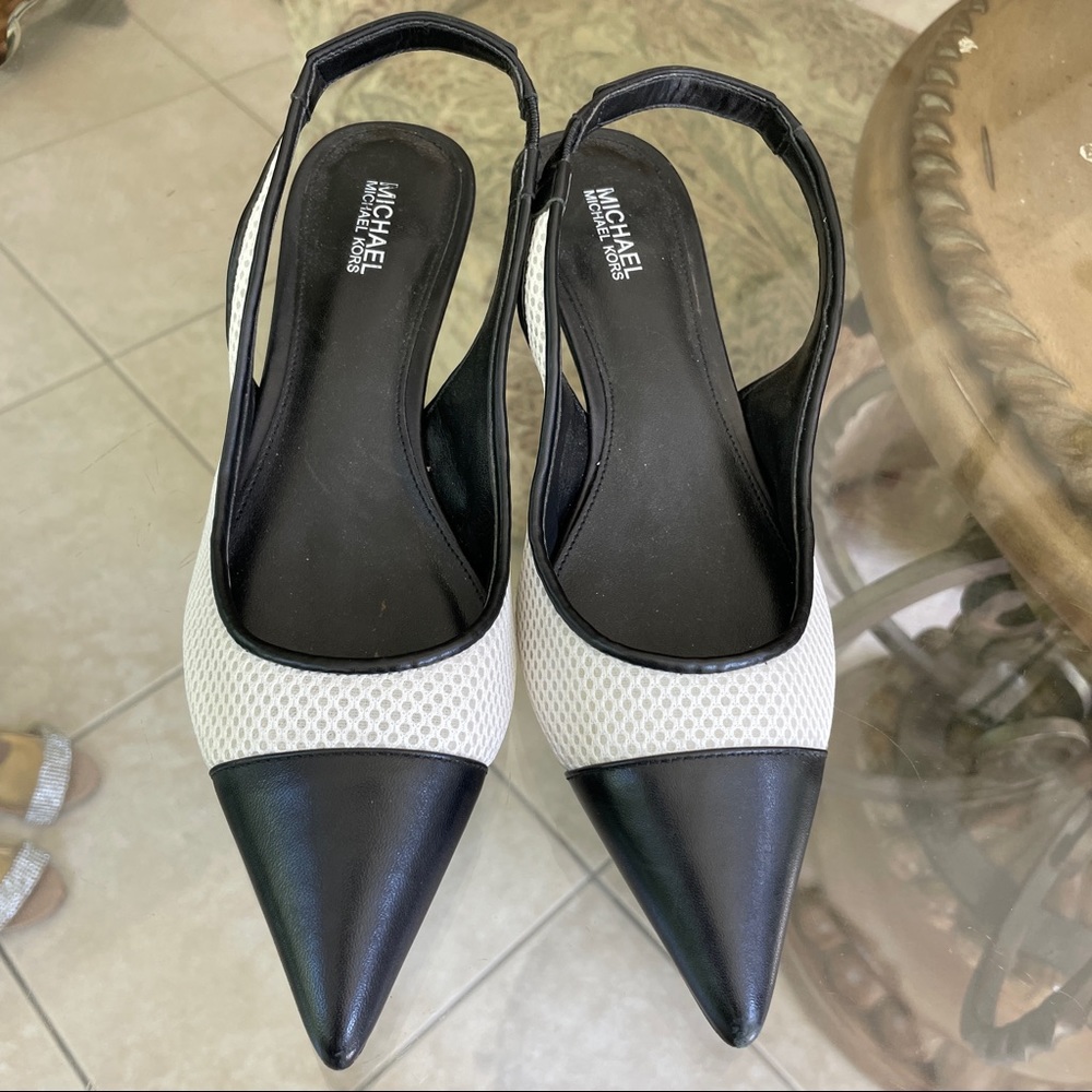 Michael Kors B&W Kitten Heels